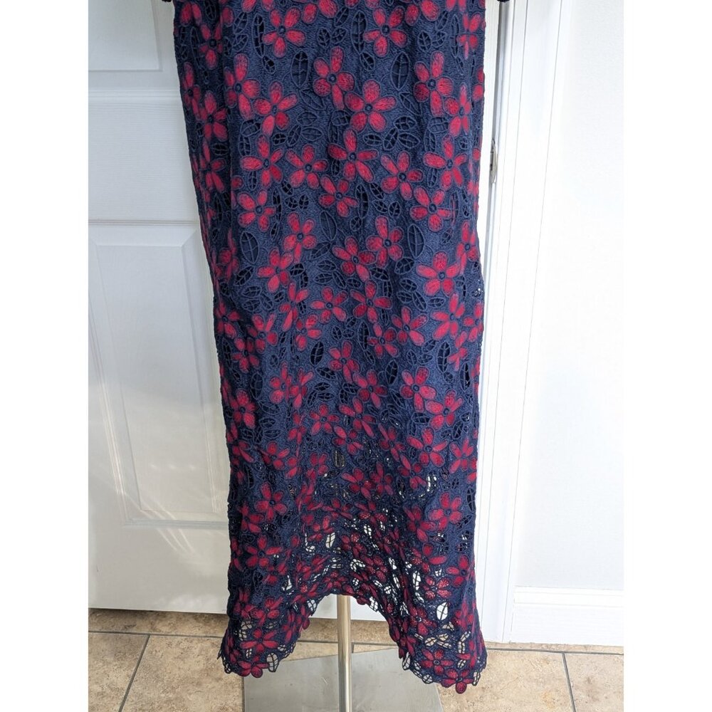 Tuckernuck Pomander Place Maxi Midi Dress L Midnight Floral Lace Seraphina Blue - Picture 4 of 12